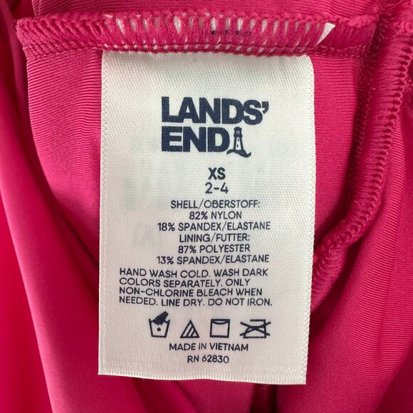 Lands' End One Piece Swimsuit XS Swim Dress Tulip Wrap Pink Chlorine Resist NWT - Picture 7 of 12